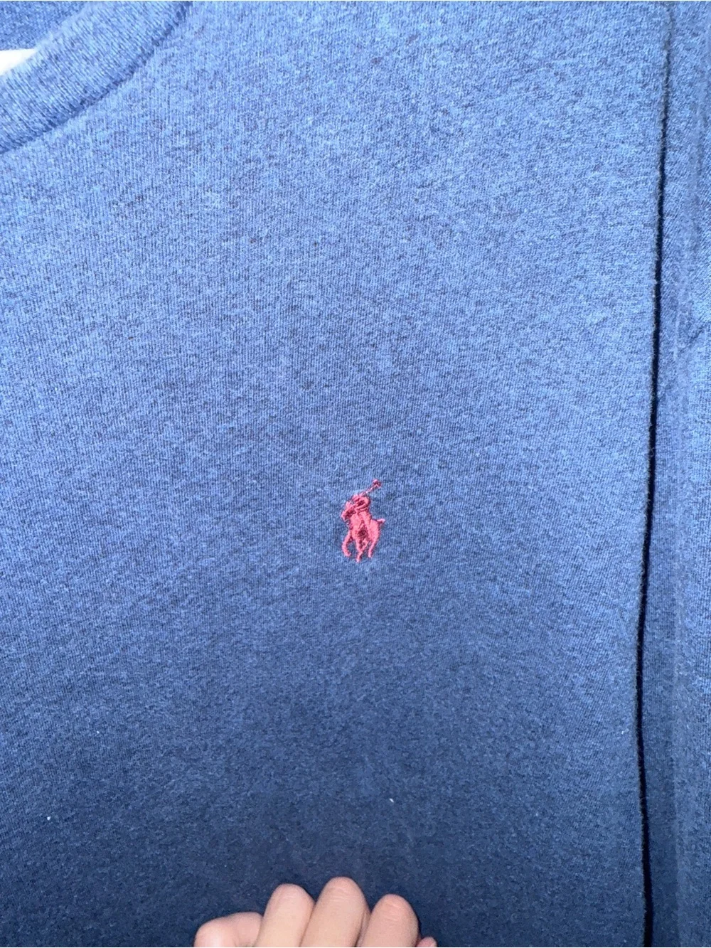 Polo by Ralph Lauren Navy Long-Sleeve Crewneck with Red Pony